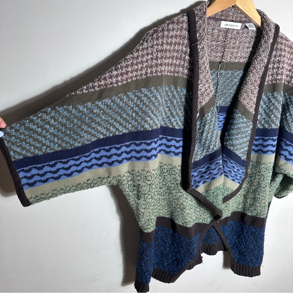 Multiple Patterned Open-Front Cardigan - Picture 2 of 5